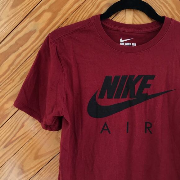 NIKE Air Logo Tee Burgundy Red - Picture 1 of 4